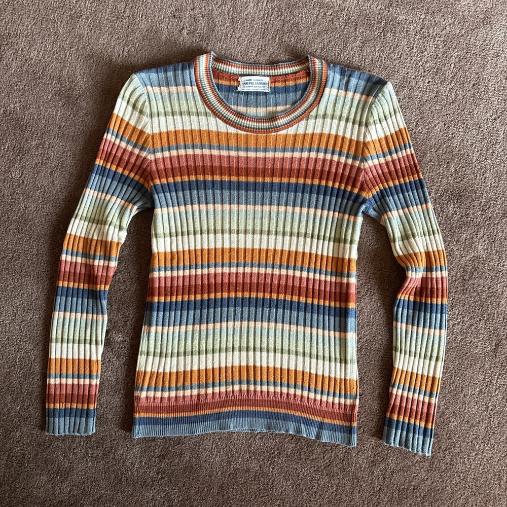Striped Multicolor Ribbed Sweater